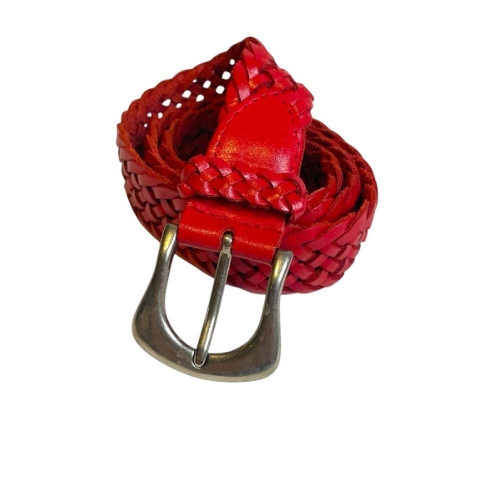 Braided Red Leather Belt ❤️ - Picture 2 of 5